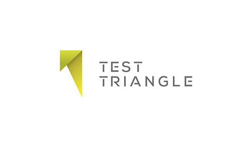 Logo de Test Triangle – texte clair